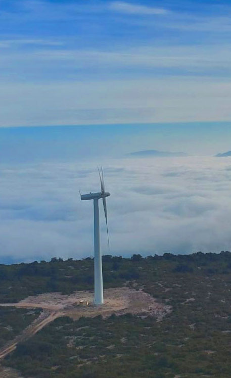 Parc éolien, secteur Fitou, département de l’Aude